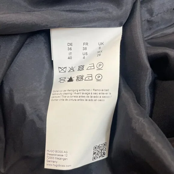 Hugo Boss Dinoma Sheath Dress 4 Blue Gray Watercolor Floral Sleeveless Cotton - Picture 14 of 15